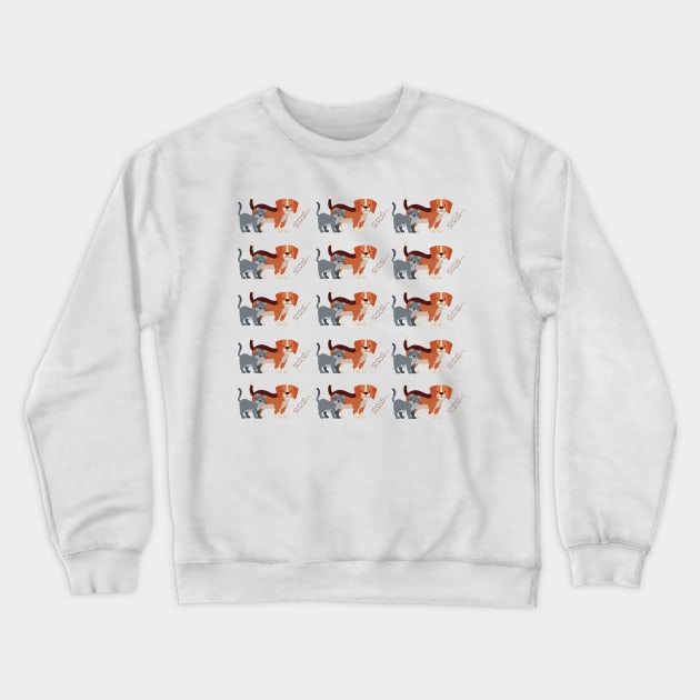 dog and cat lover pattern Crewneck Sweatshirt by Maful